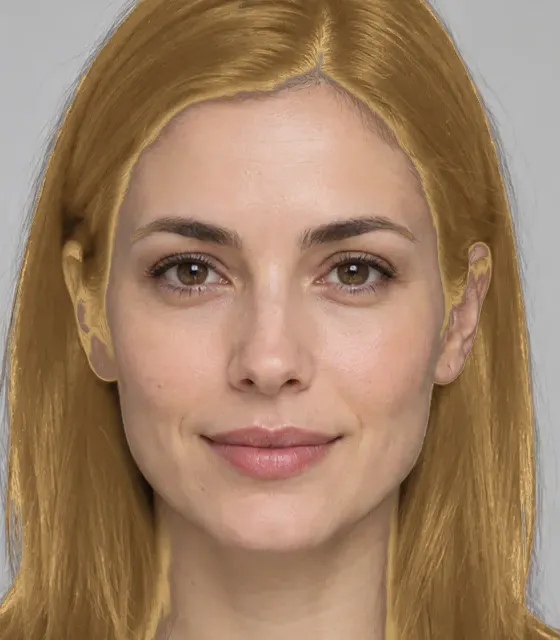 Honey blonde hair color preview from the AI hair dye filter